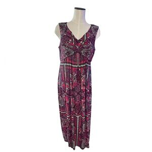 Chico's Purple and Pink Ruffled Tie Front Sundress